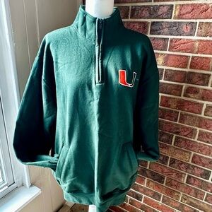Champion Half Zip Green Sweatshirt The U University of Florida Hurricanes Team